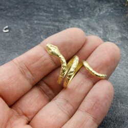 Raw Brass Snake Ring