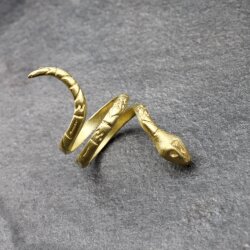 Raw Brass Snake Ring