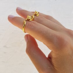 Katzen Ring,Tier Ring, Tier Wickelring, Gold