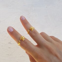 Cat Ring, Adjustable Ring, Gold