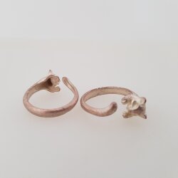 Cat Ring, Adjustable Ring, Rose Perlmutt