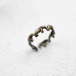 Elephant wrap ring, Animal ring, Antique Brass