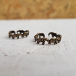 Elephant wrap ring, Animal ring, Antique Brass