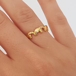 Elephant wrap ring, Animal ring, Gold