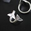 Walflosse Ring, unisex ring, altsilber