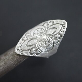 Flower Ring, Boho Silver Ring