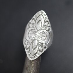 Flower Ring, Boho Silver Ring