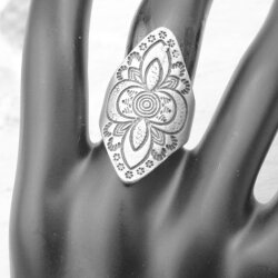 Flower Ring, Boho Silver Ring