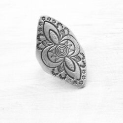 Flower Ring, Boho Silver Ring