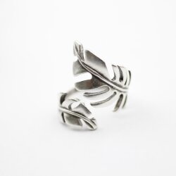 Leaf Ring, Tropical Leaf Ring, Silver Ring