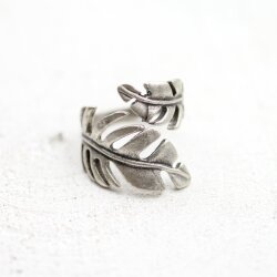 Leaf Ring, Tropical Leaf Ring, Silver Ring