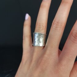 Flower Ring, Boho Silver Ring