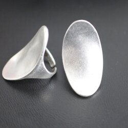 Oval Ring, Silber Ring, altsilber