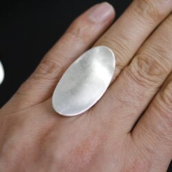 Oval Ring, Silber Ring, altsilber