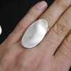 Oval Ring, Silber Ring, altsilber