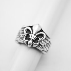 Fleur de Lis Ring, Wing Ring, Boho Silver Ring