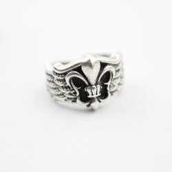 Fleur de Lis Ring, Wing Ring, Boho Silver Ring