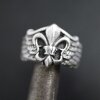 Ring Fleur de Lis, Silber Ring, altsilber