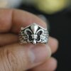 Ring Fleur de Lis, Silber Ring, altsilber