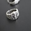 Ring Fleur de Lis, Silber Ring, altsilber