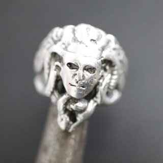 Medusa Ring, Silber Ring, altsilber