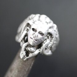 Medusa Ring, Silber Ring, altsilber