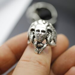 Medusa Ring, Silber Ring, altsilber