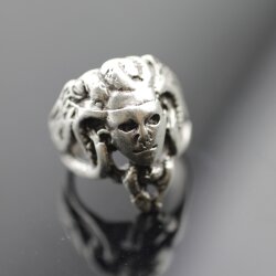 Medusa Ring, Silber Ring, altsilber