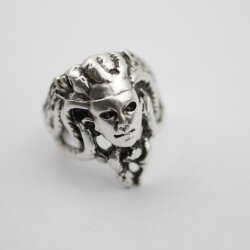 Medusa Ring, Silber Ring, altsilber