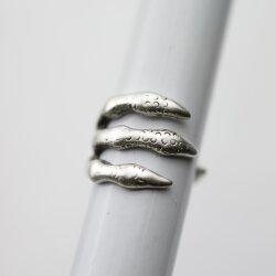 Ring Drache Klaue, Adler Klauen, altsilber