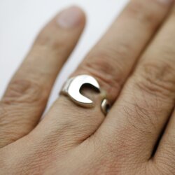 Schlüssel Finger Ring, altsilber