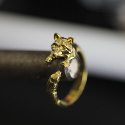 Animal Ring, Raccoon ring, Animal Wrap Ring