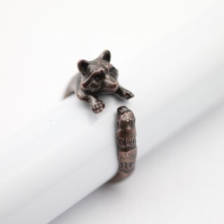 Animal Ring, Raccoon ring, Animal Wrap Ring