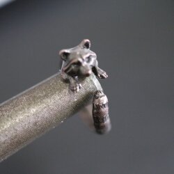 Animal Ring, Raccoon ring, Animal Wrap Ring