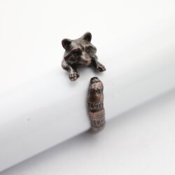 Animal Ring, Raccoon ring, Animal Wrap Ring