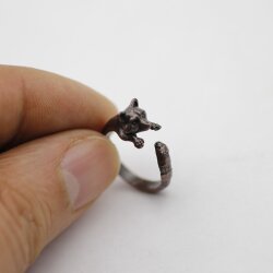 Animal Ring, Raccoon ring, Animal Wrap Ring