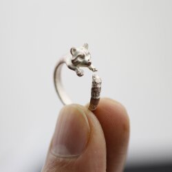 Raccoon Ring, Adjustable Ring, Cute Ring, Animal Wrap Ring