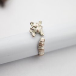 Raccoon Ring, Adjustable Ring, Cute Ring, Animal Wrap Ring