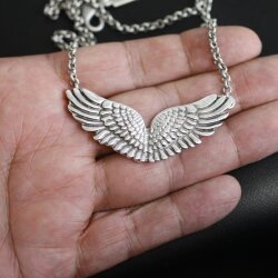 Wings Pendant Connector, Angel Wings Charm, Antique Silver