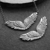 Wings Pendant Connector, Angel Wings Charm, Antique Silver