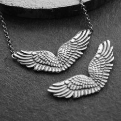 Wing Pendant Connector, Angel Wings Charm, Gold