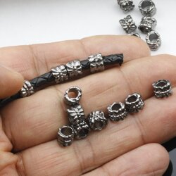 20 Zwischenperlen, Metallperlen, Jet Hematite