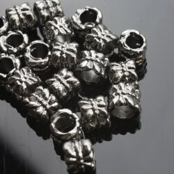 20 Metal Beads, Spacer Beads, Jet Hematite