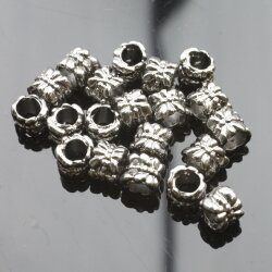 20 Metal Beads, Spacer Beads, Jet Hematite