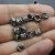 20 Metal Beads, Spacer Beads, Jet Hematite