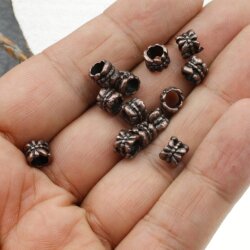 20 Metal Beads, Spacer Beads, antique copper