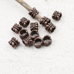 20 Metal Beads, Spacer Beads, antique copper