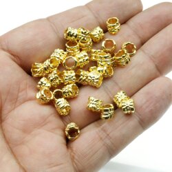 20 Metal Beads, Spacer Beads, Gold