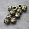 10 Silver Beads, Ornament Beads, Antique Brass