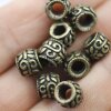 10 Silver Beads, Ornament Beads, Antique Brass